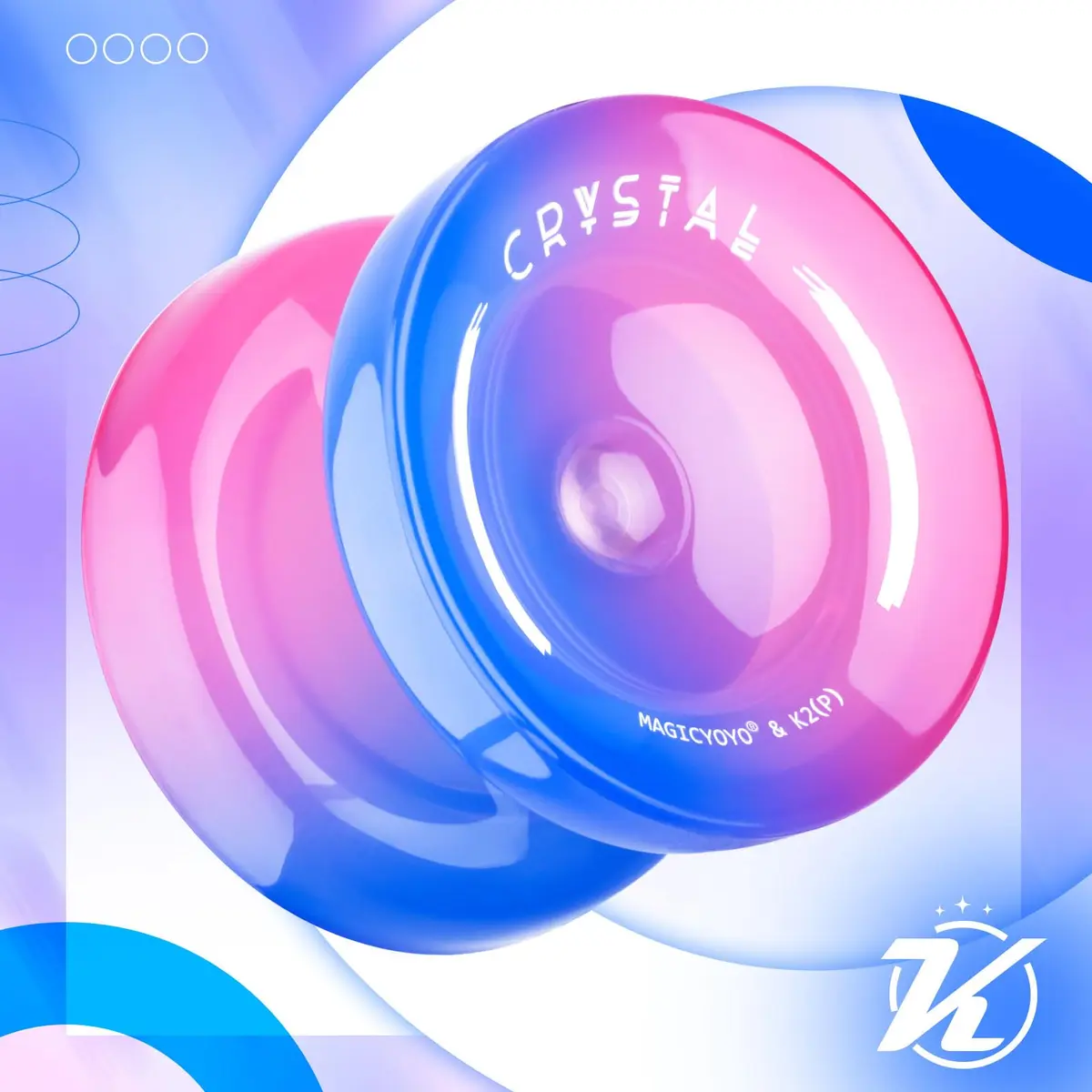 MAGICYOYO K2 Crystal Responsive Yoyo for Kids 8-12, Beginner Yo-yo with Dual Modes & Accessories (Blue Pink Gradient) - view 2
