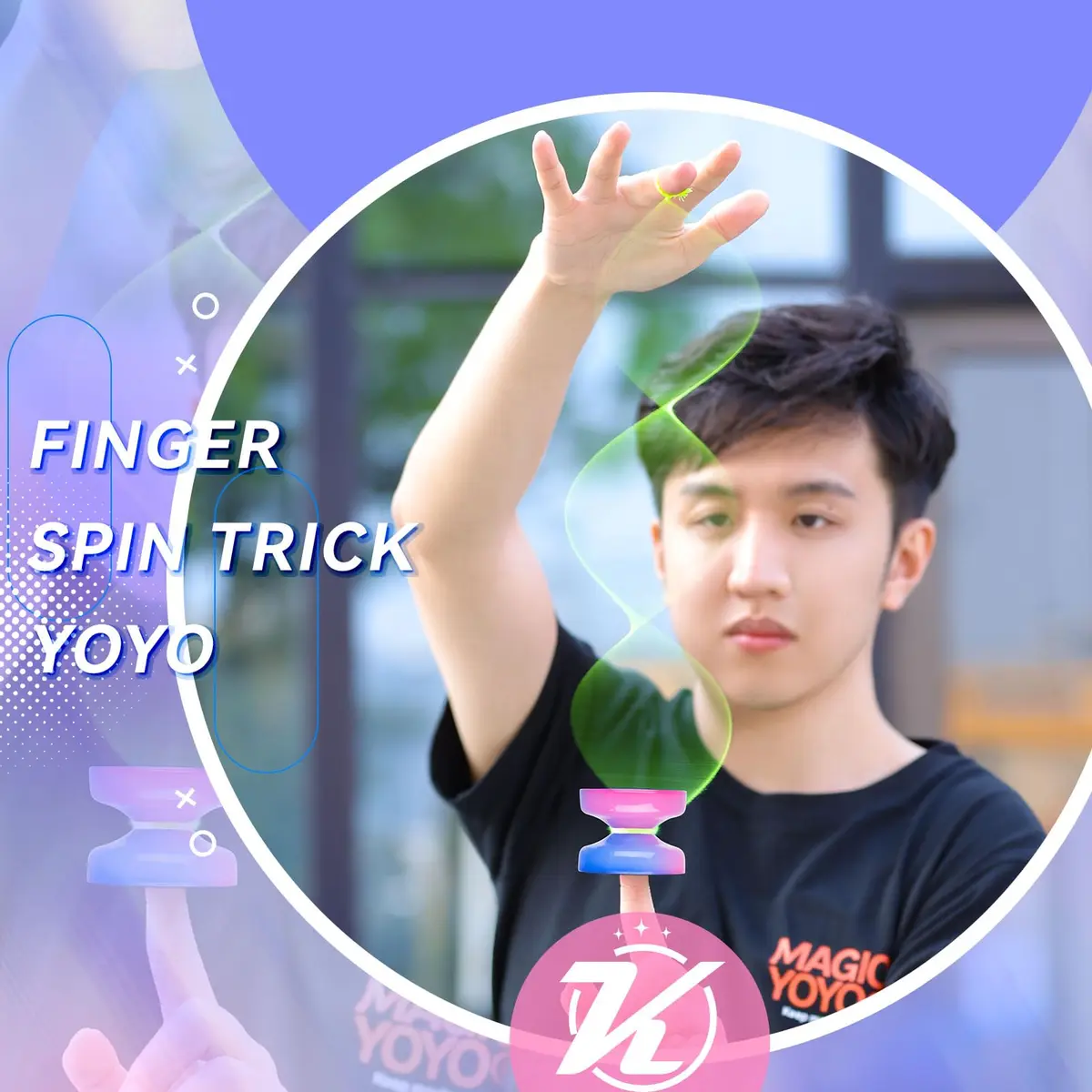 MAGICYOYO K2 Crystal Responsive Yoyo for Kids 8-12, Beginner Yo-yo with Dual Modes & Accessories (Blue Pink Gradient) - view 3