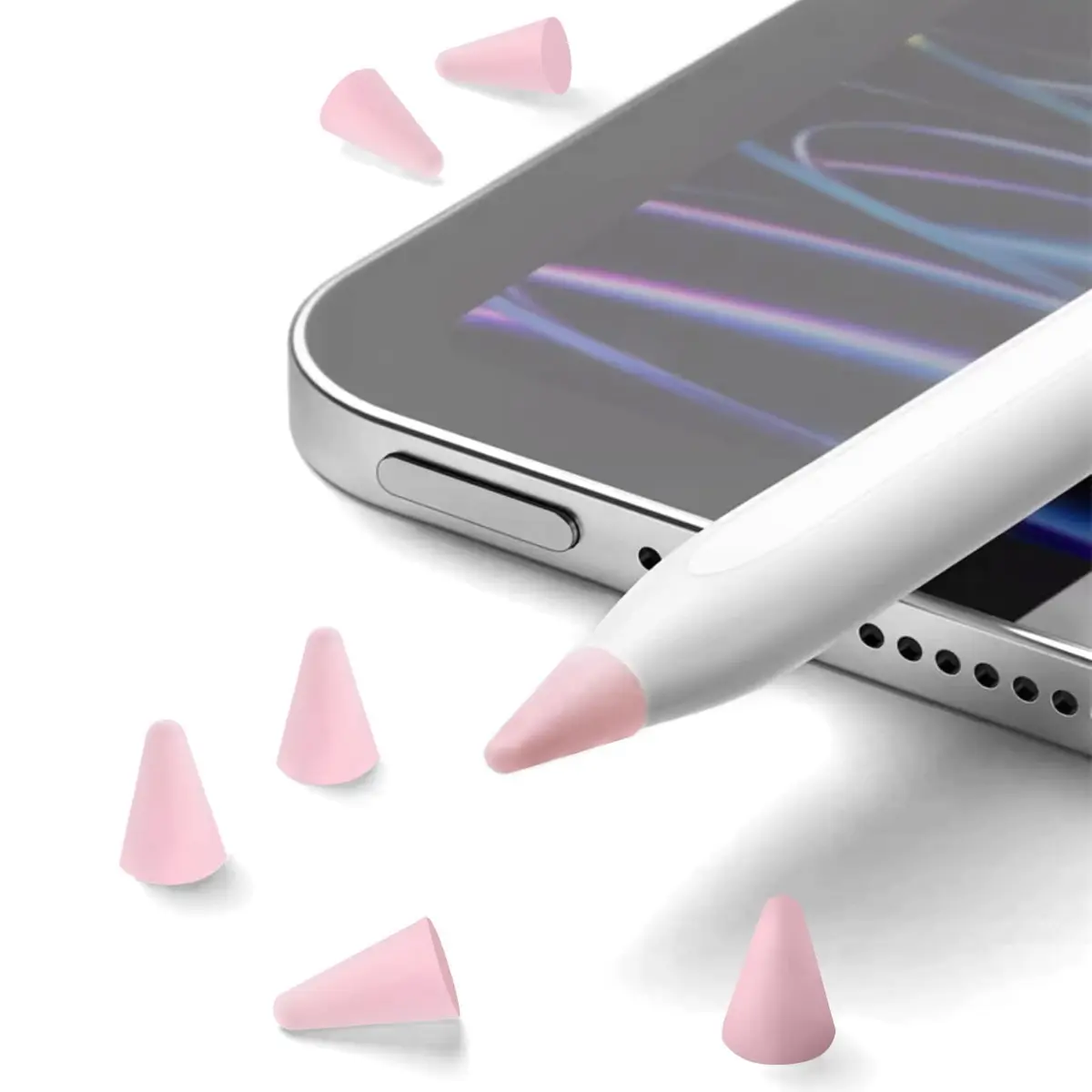 YBSUCLD Silicone Pencil Nib Sleeves for Apple Pencil 1/2/Pro/USB-C, Pink (100 Count) - view 4