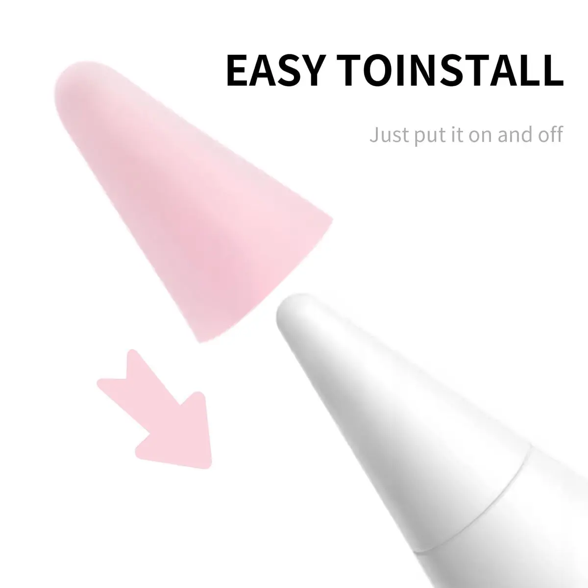 YBSUCLD Silicone Pencil Nib Sleeves for Apple Pencil 1/2/Pro/USB-C, Pink (100 Count) - view 6