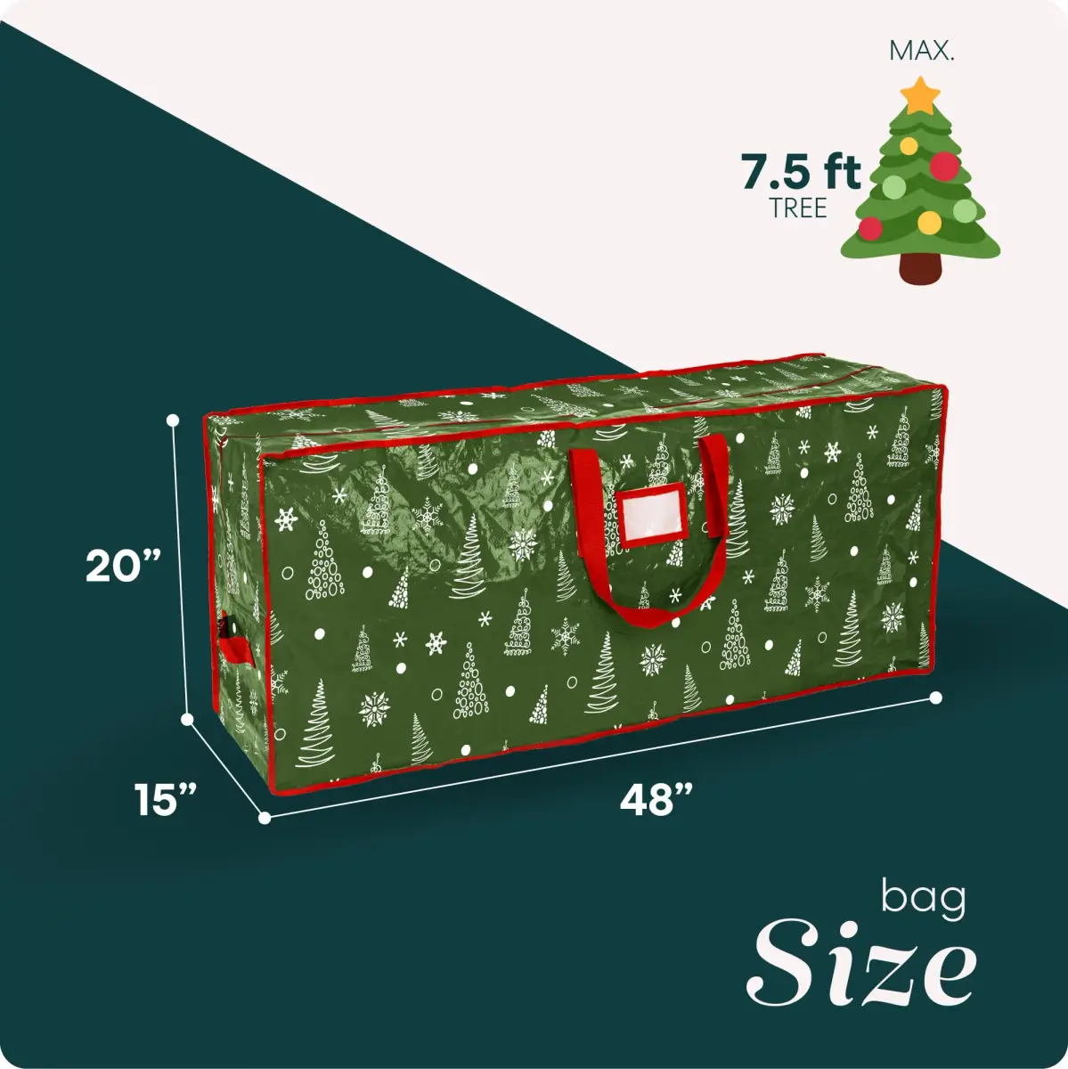 Handy Laundry Christmas Tree Storage Bag for 7.5 Foot Artificial Trees | Durable Waterproof Material with Handles - view 2