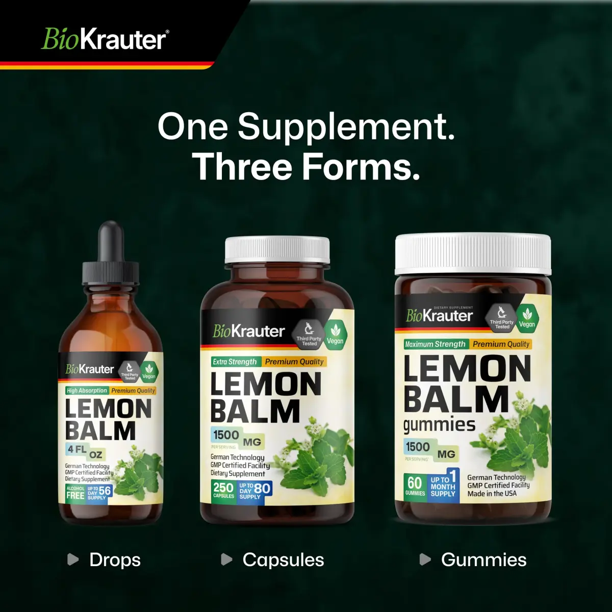 BIO KRAUTER Lemon Balm Tincture 118ml (4 Fl Oz) | Vegan Sleep Support Drops - view 8