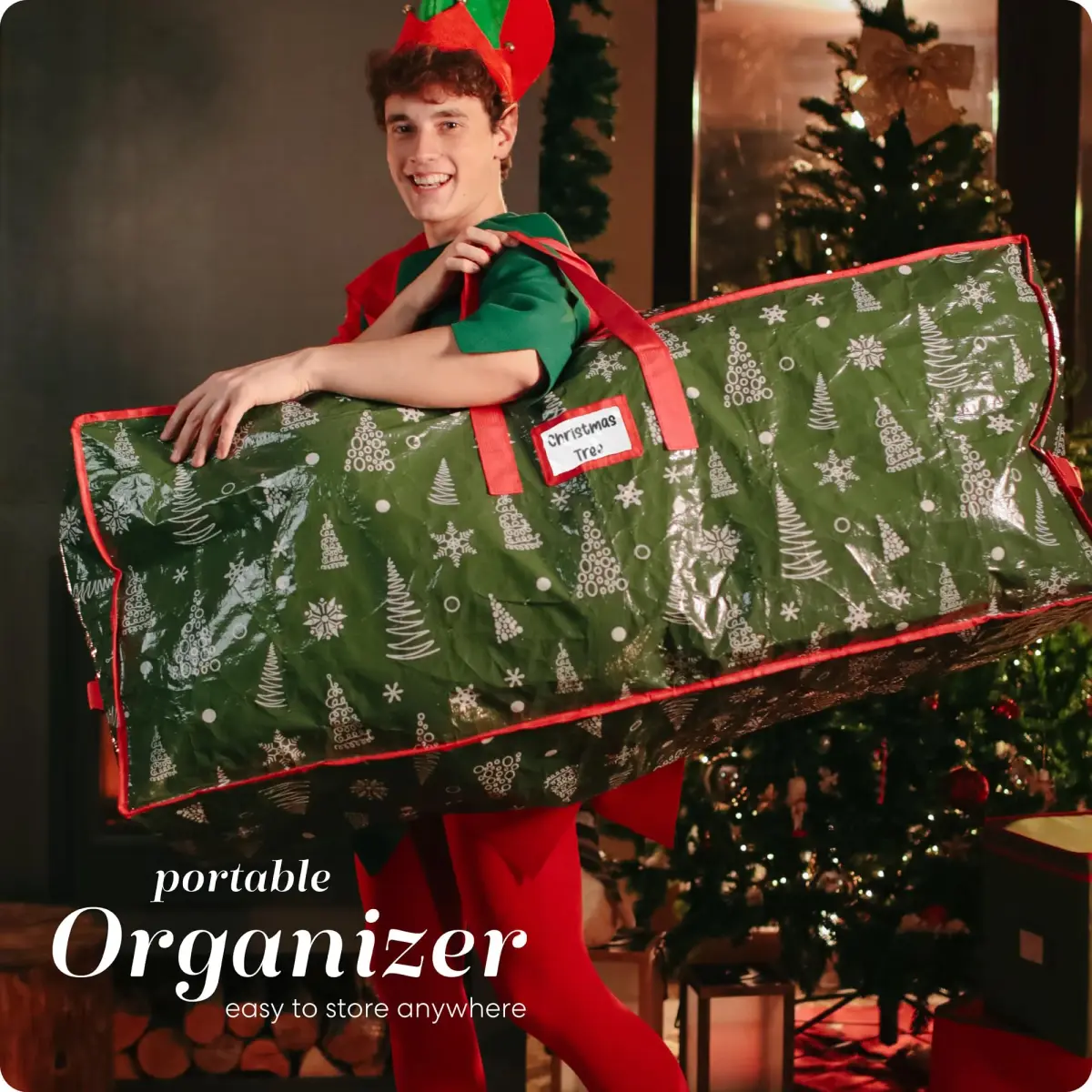 Handy Laundry Christmas Tree Storage Bag for 9 Foot Trees | Heavy Duty Waterproof Material with Handles - view 6
