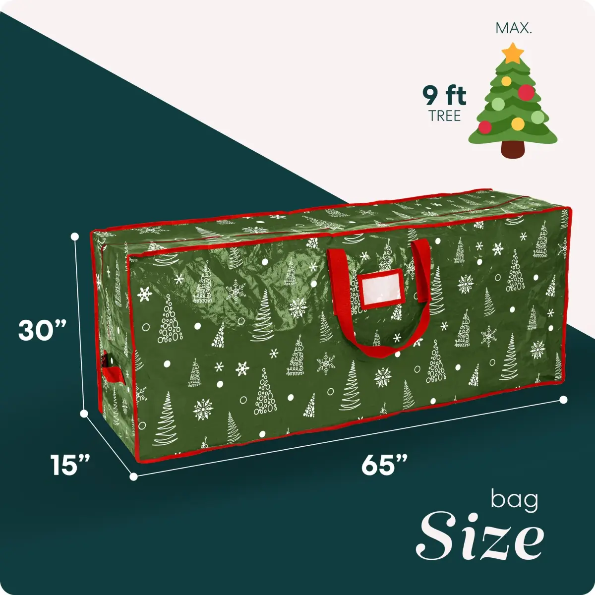 Handy Laundry Christmas Tree Storage Bag for 9 Foot Trees | Heavy Duty Waterproof Material with Handles - view 2
