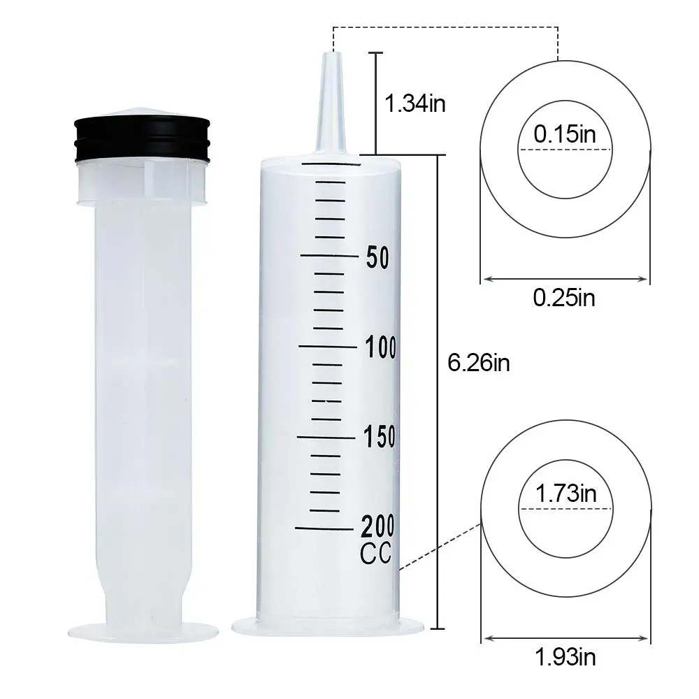 A AKRAF 200ml Reusable Syringe with Tip Adapters | Leak-Proof, Hygienic, Large Plastic Garden Syringe - view 4