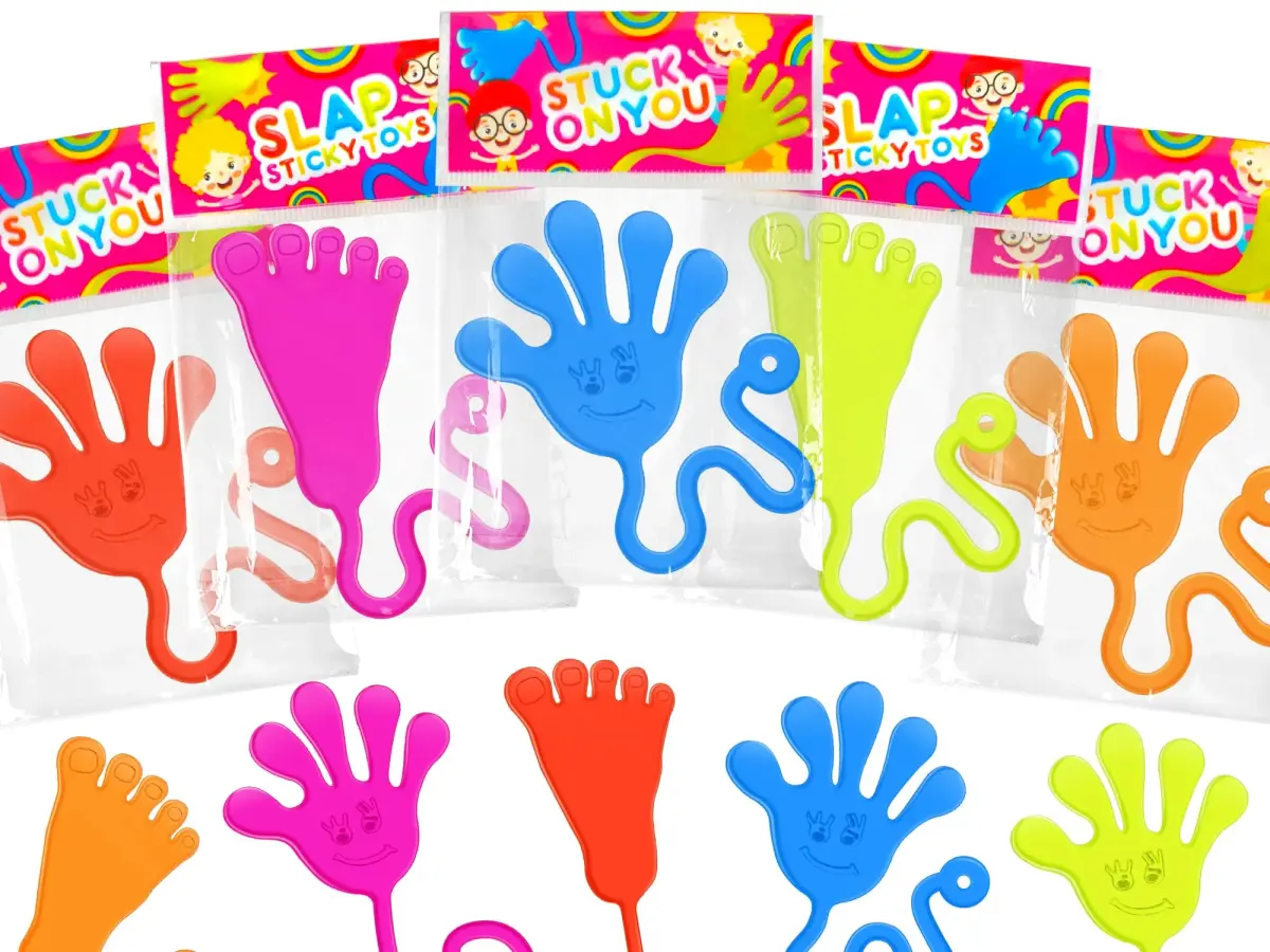 Leetous Large Sticky Hands Party Favors 100 PCS | Non-Toxic Vinyl for Kids - main product image