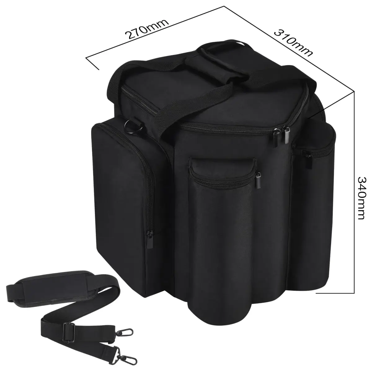 Seracle Carrying Case for Bose S1 Pro+ / S1 Pro Speaker & Microphone, Black | Padded Oxford Fabric with Shoulder Strap - view 7