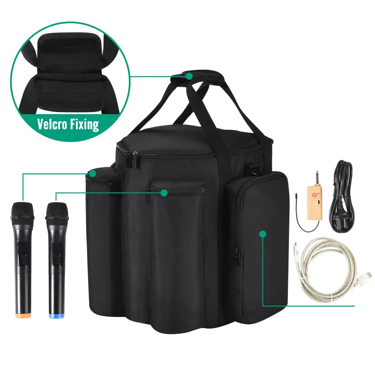 Seracle Carrying Case for Bose S1 Pro+ / S1 Pro Speaker & Microphone, Black | Padded Oxford Fabric with Shoulder Strap - view 4