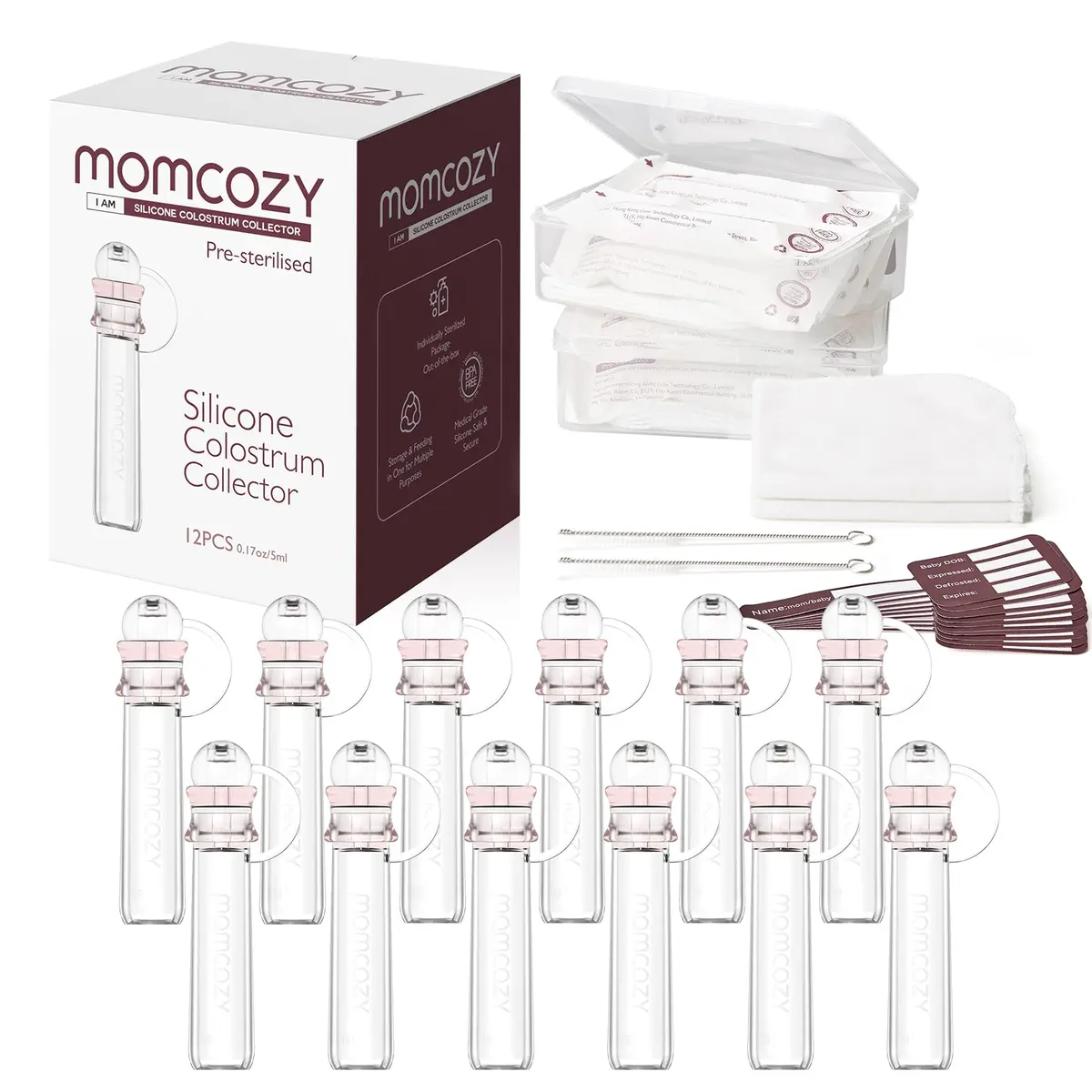 Momcozy Colostrum Collector 5ml Silicone Containers | 12-Pack BPA-Free, Reusable, Ready-to-Use - main product image