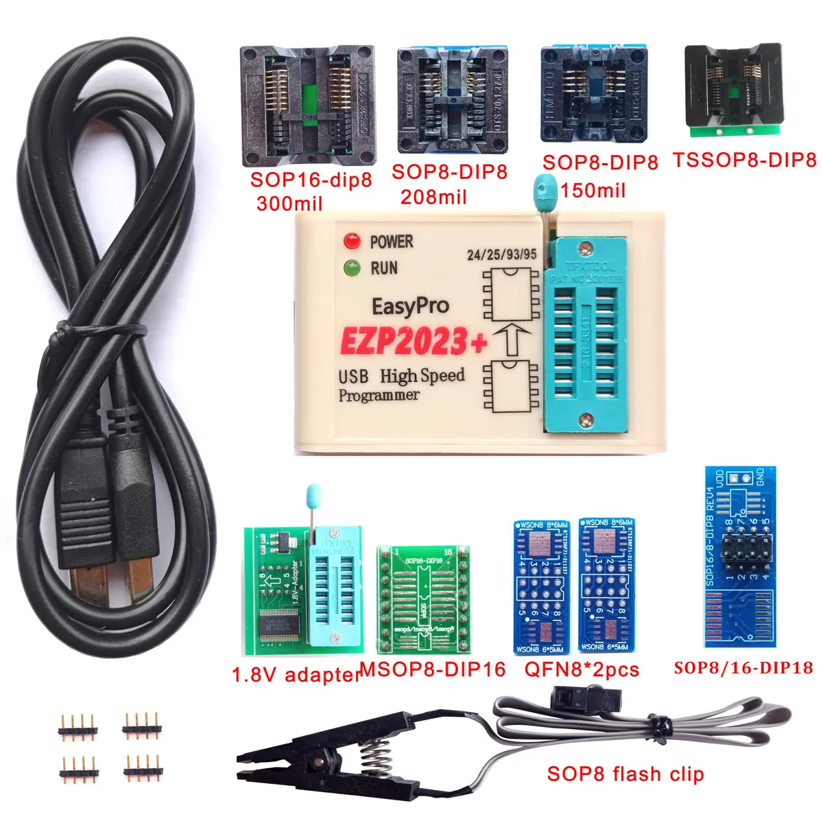 MORIENZI EZP2023 Programmer USB SPI 9 Adapters | Fast BIOS Chip Programming in India - view 2