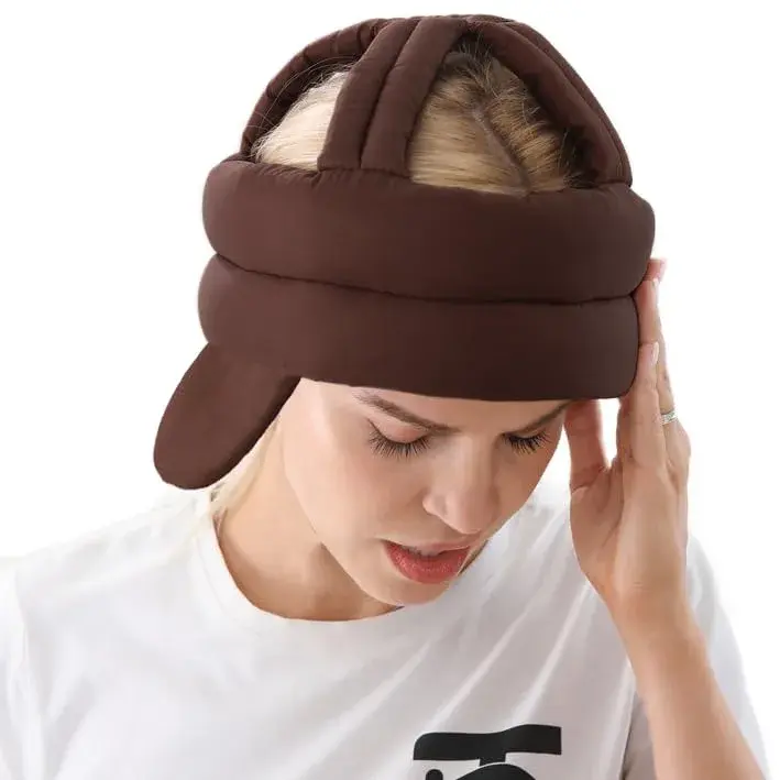 PENINSULA LOVE Elderly Protective Hat Thick Soft Helmet for Seniors - Adjustable Safety Bump Cap (Coffee) - view 3
