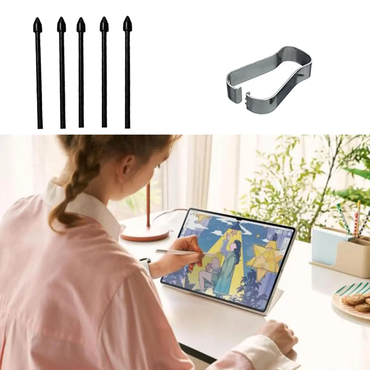 Dakexiong 5 Pack Galaxy Tab S9 Ultra S Pen Tips | Replacement Stylus Nibs for Samsung Galaxy Tab S9 Plus (Black) + Tweezer - view 6