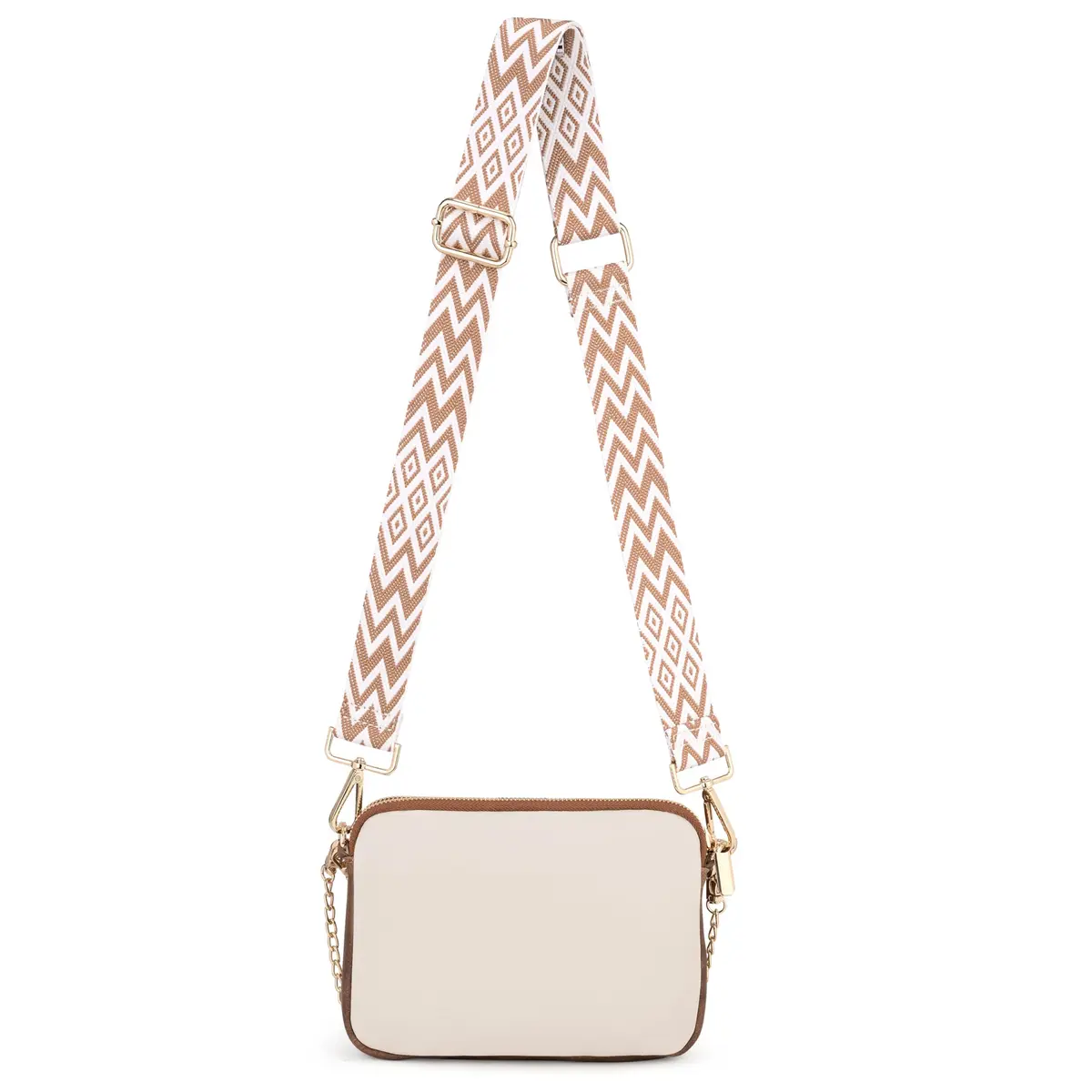 UTO Small Crossbody Bags 3 in 1 Trendy Belt Purse Fanny Chest Pack White B | Water-Resistant Synthetic Leather - view 6