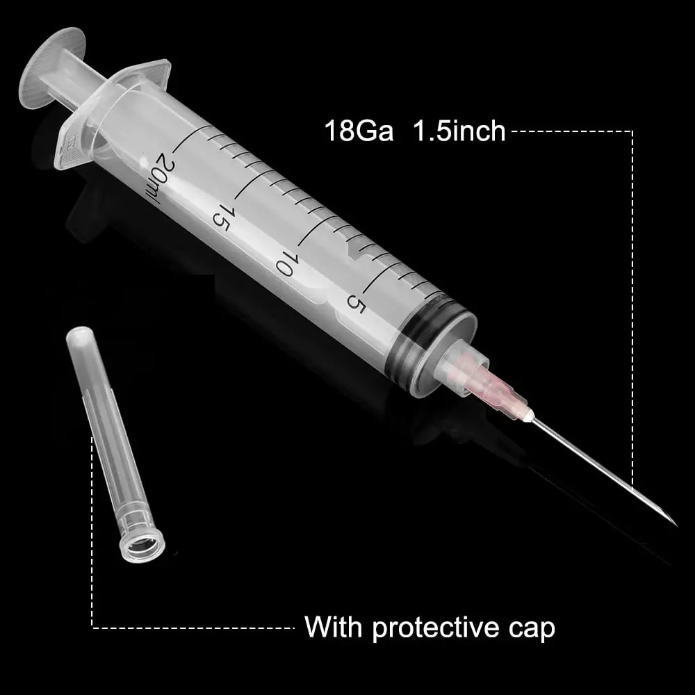 A AKRAF Disposable Syringes 20ml with Needle 18G 1.5" | Sterile Lab & Craft Tool - view 4