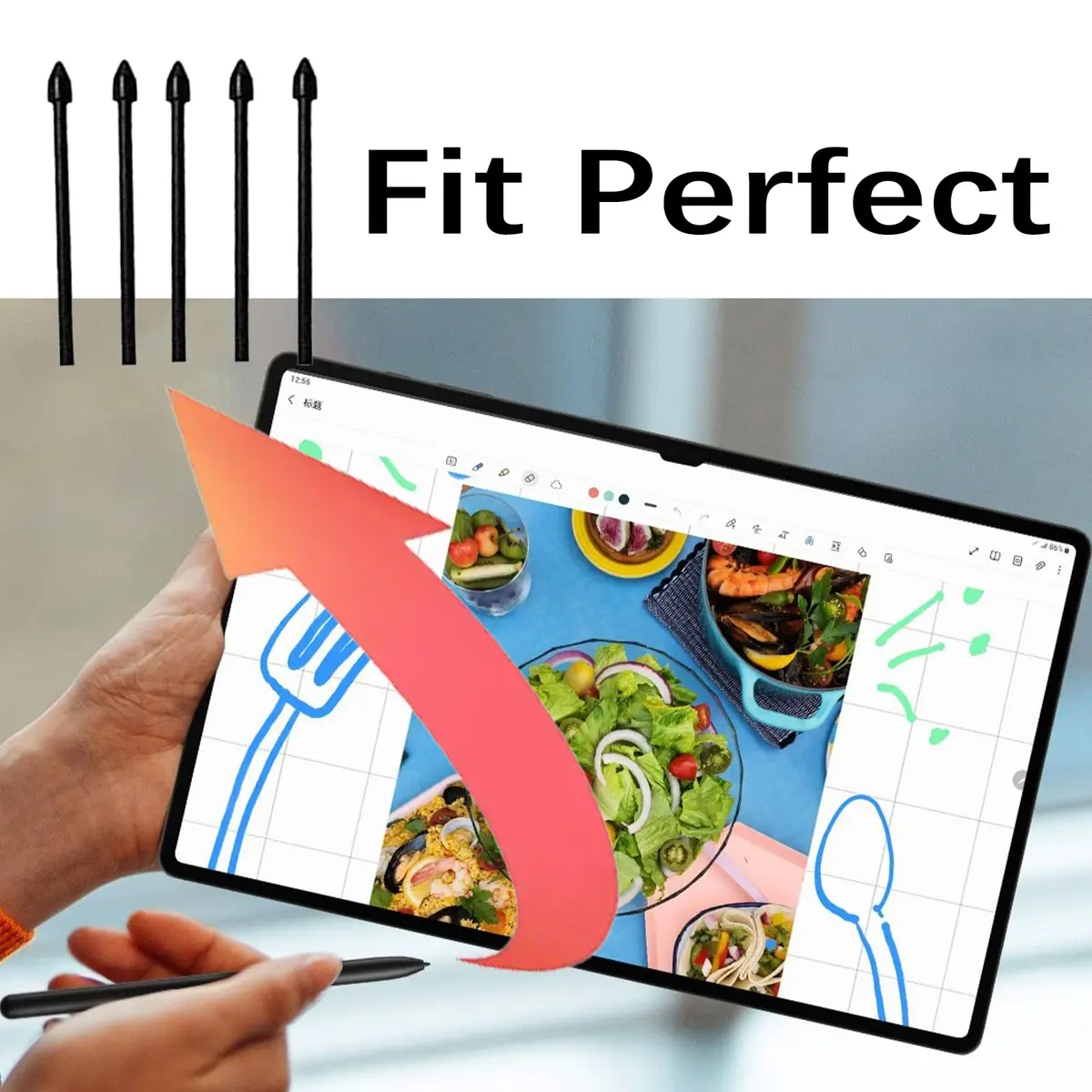 Peixiong 5 Pack S9 Pen Nibs for Samsung Galaxy Tab S9 Ultra S9 Plus S Pen Tips | Compatible with Galaxy Tab S9 Series - view 3