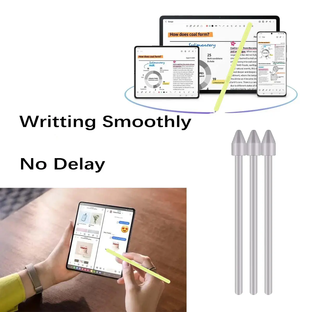 Peixiong Galaxy Z Fold 6/5 S Pen Nibs & Tips Replacement for Samsung ZFold 6-3 Pack | Smooth Digital Writing - view 4