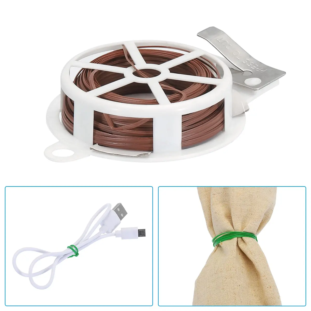 PATIKIL Garden Twist Ties 20M | Reusable with Cutter for Plants & Cable Organization (70-120 chars) - view 5