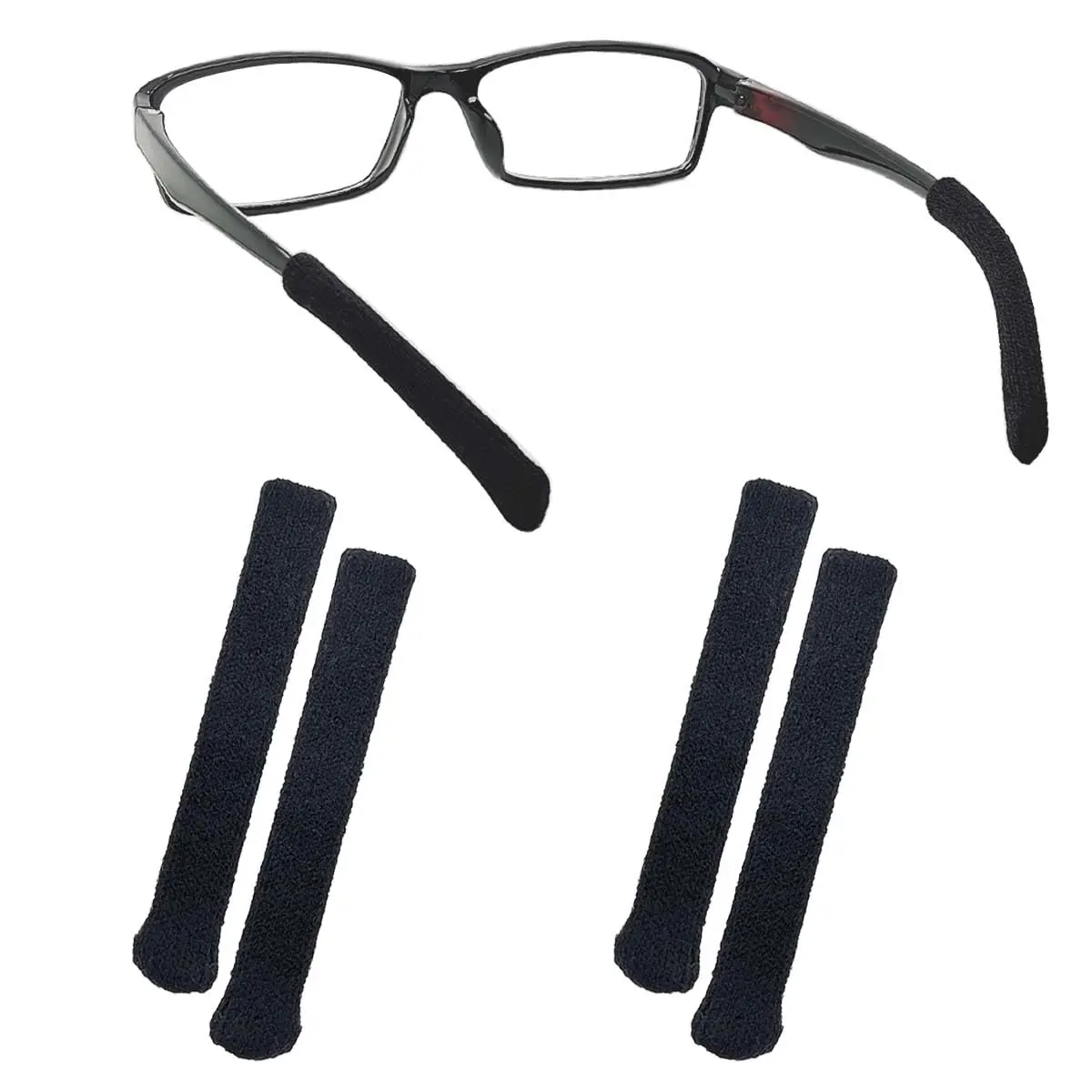 Qoaimu Soft Cotton Glasses Ear Cushions | Anti-Slip Elastic Eyeglass Ear Pads for Comfort & Sweat Absorption - main product image
