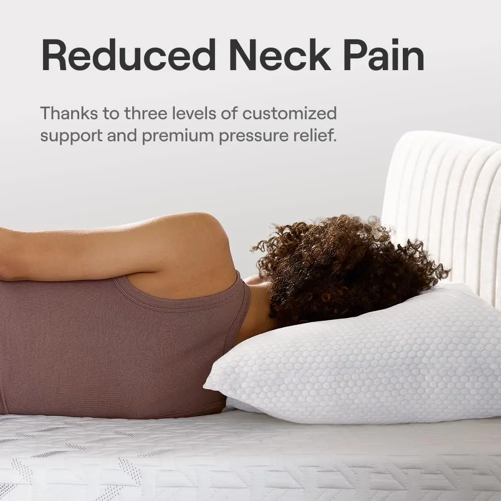 Nectar Tri-Comfort Cooling Pillow King Size 50.8 cm x 91.4 cm (20 x 36 inches) | Adjustable Firmness & Cooling Cover - view 5