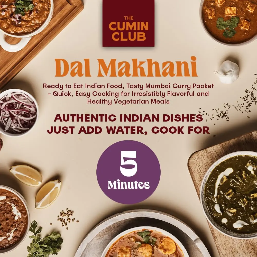 the cumin club Dal Makhani (Black Lentils) | Authentic Indian Ready-to-Eat Meal (Pack of 5) - view 2