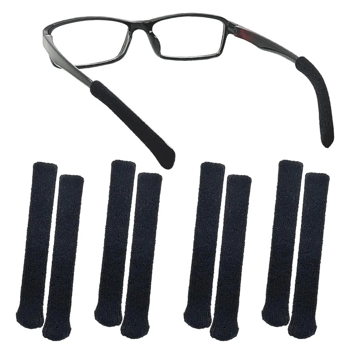 Qoaimu Soft Cotton Glasses Ear Cushions | Anti-Slip Elastic Ear Pads for Eyeglasses Comfort - main product image