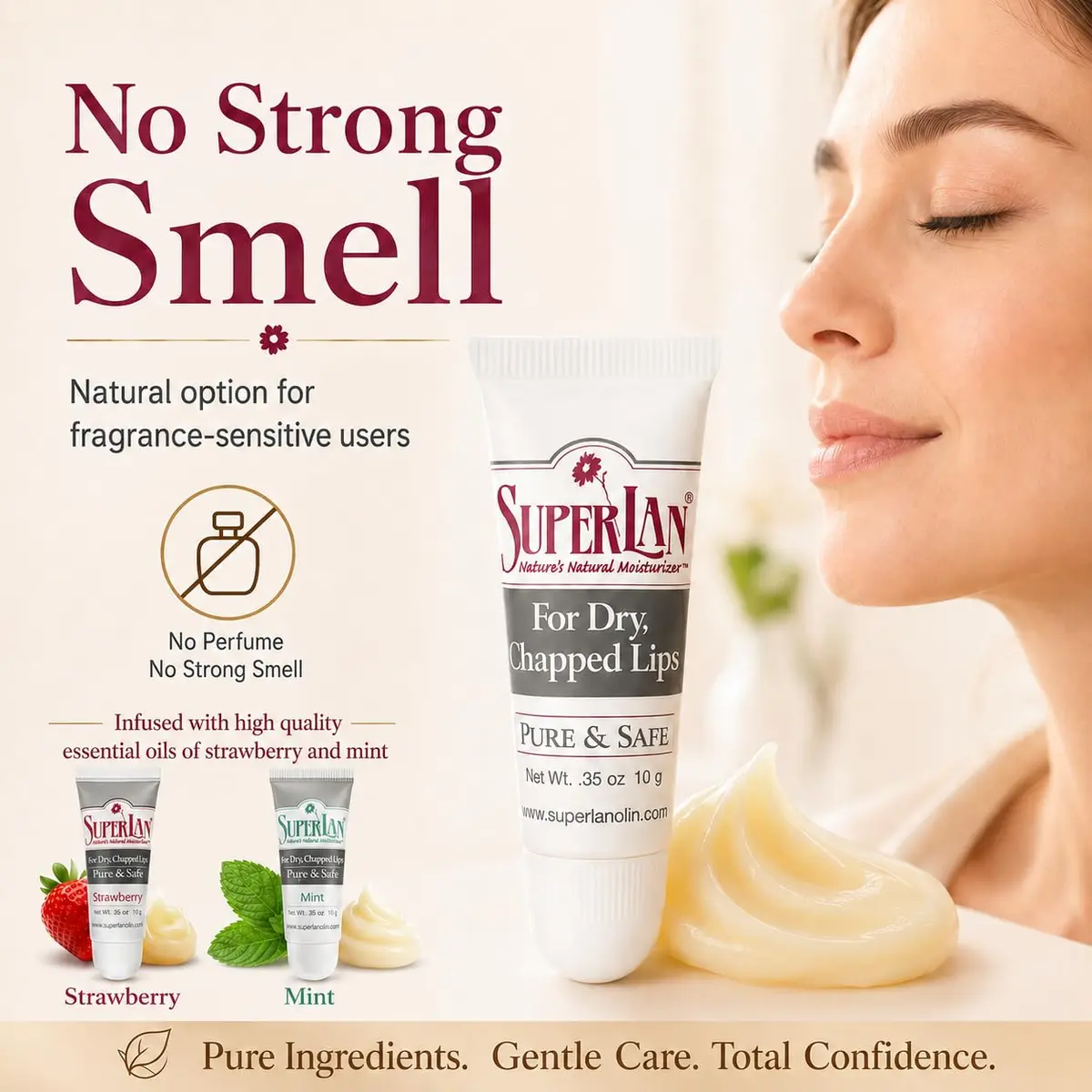superlan Organic Lanolin Lip Balm 3-Pack & Nipple Cream | Deep Hydration for Dry Lips & Sensitive Skin - view 3
