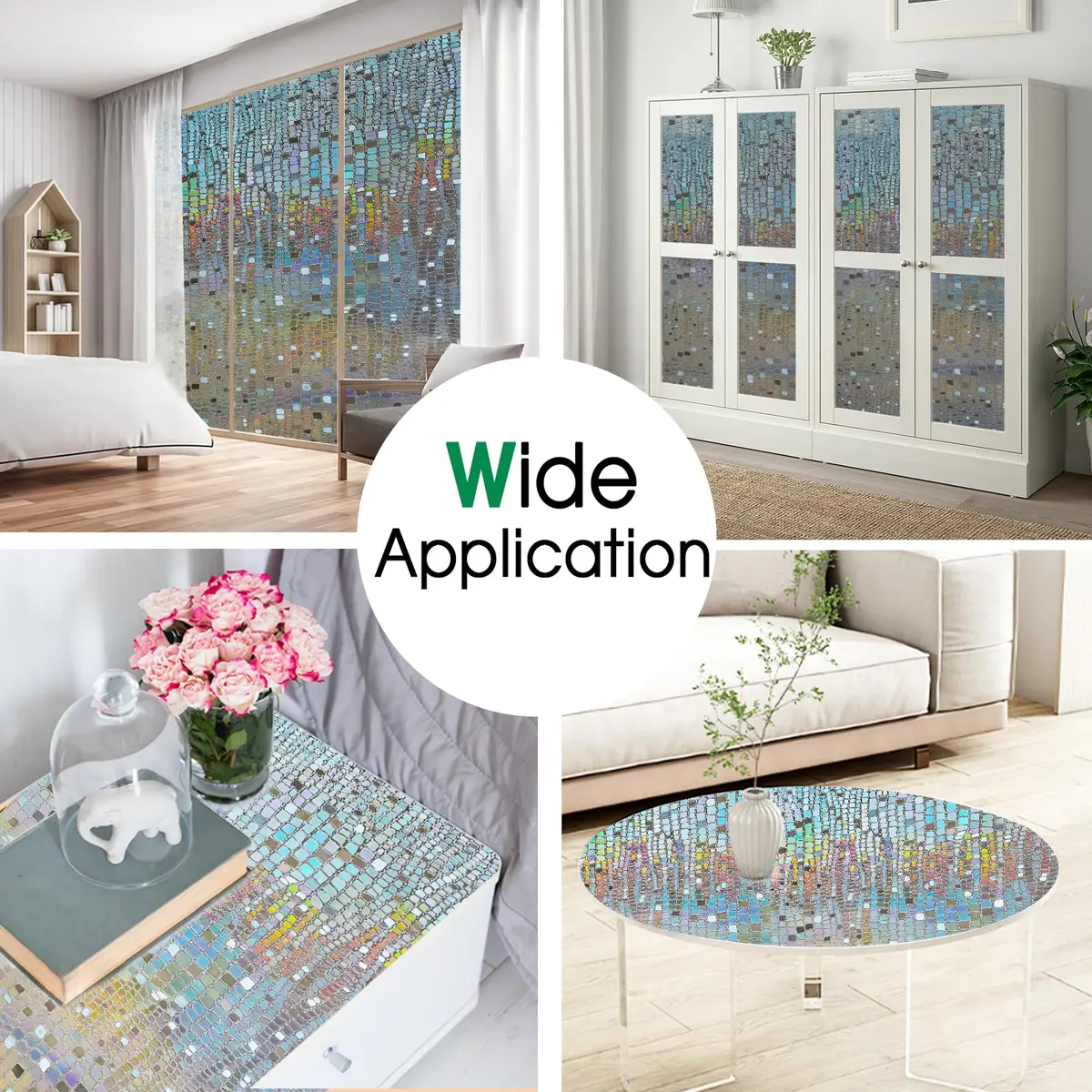 Beautysaid Window Privacy Film Stained Glass 3D Rainbow (Brown, 23.6x394in) | UV & Privacy Protection with Easy Reapplication - view 7