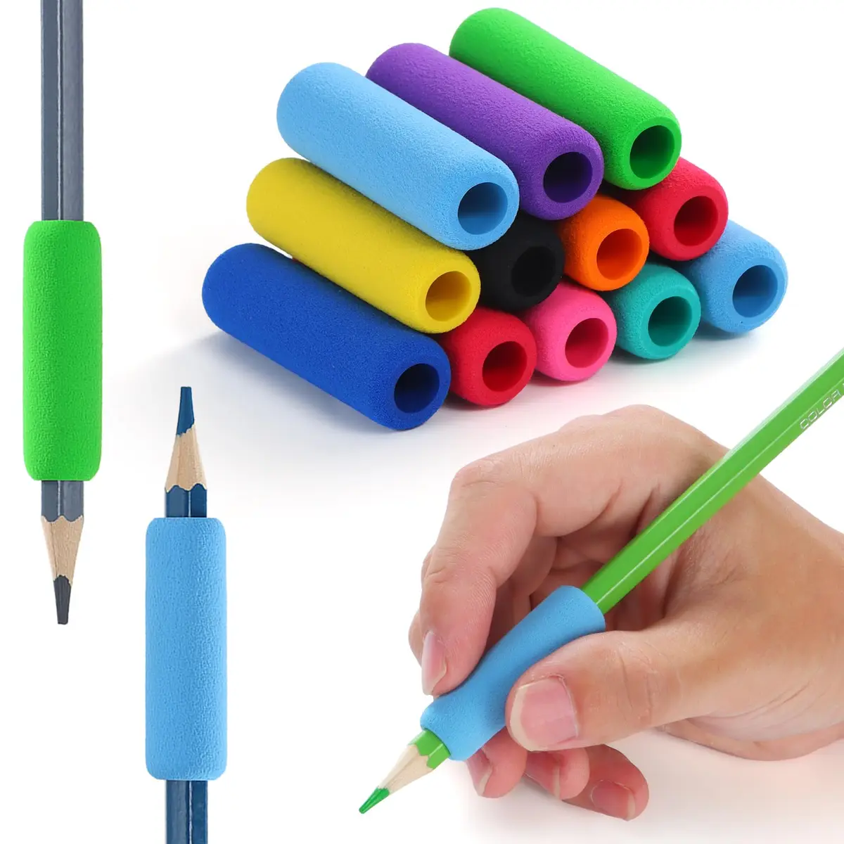 OSteed Foam Pencil Grips Bulk Pack of 50 | Ergonomic Writing Aid for Kids & Adults - main product image