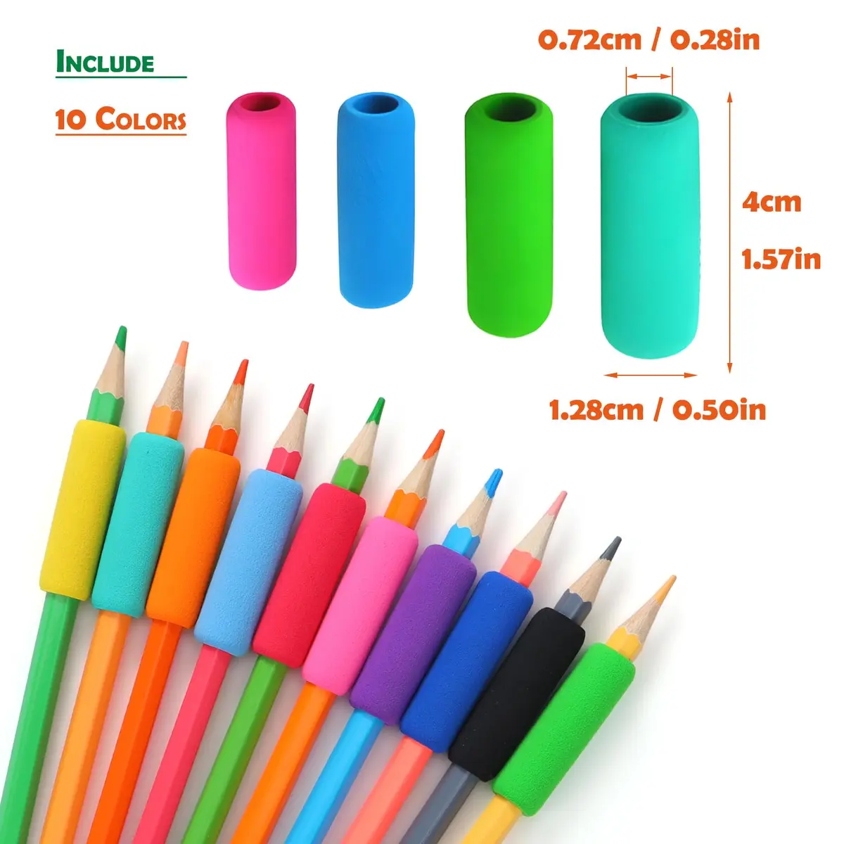 OSteed Foam Pencil Grips Bulk Pack of 50 | Ergonomic Writing Aid for Kids & Adults - view 2