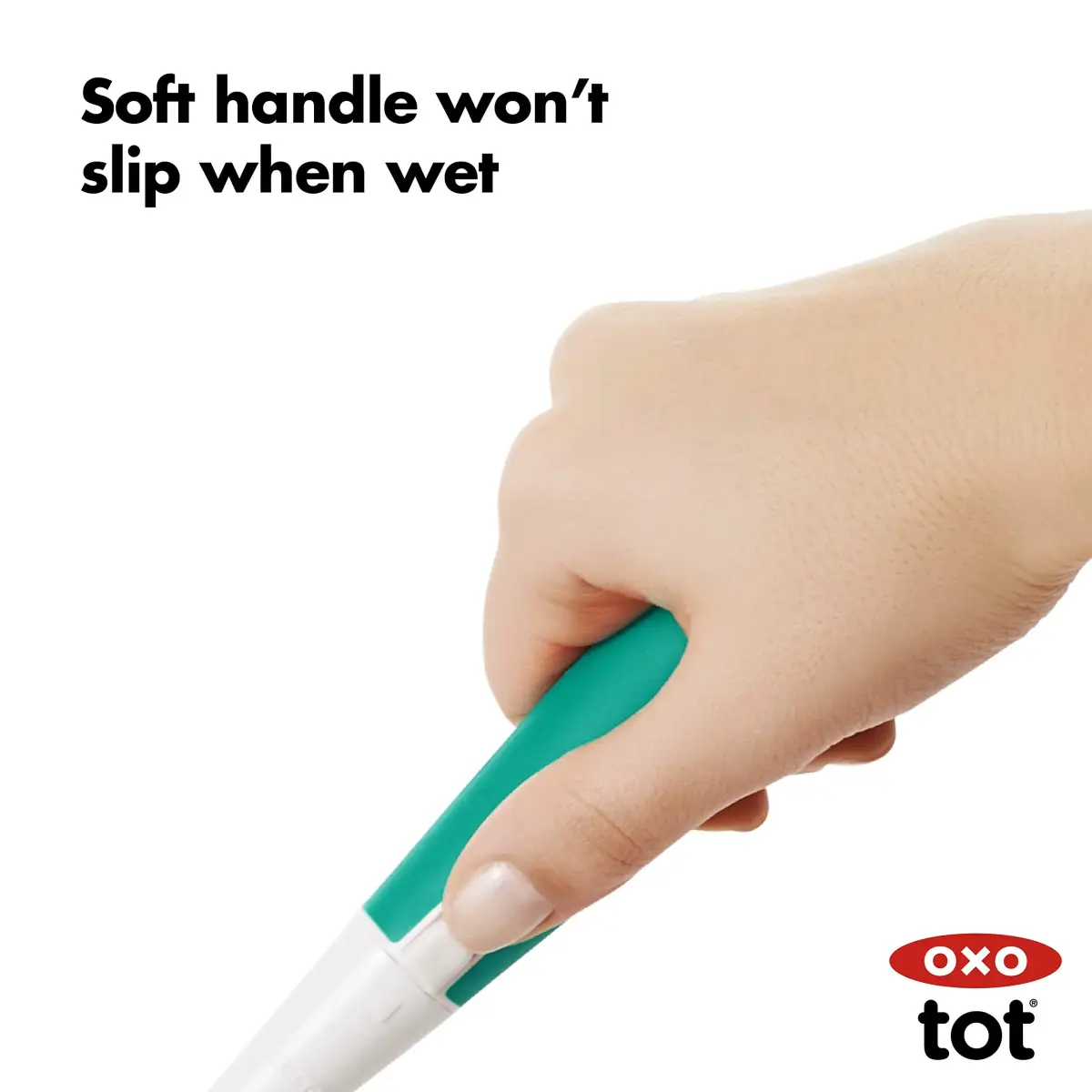 OXO Tot Bottle Brush with Nipple Cleaner and Stand - Teal, 2-Pack | BPA-Free Silicone Bristles - view 6