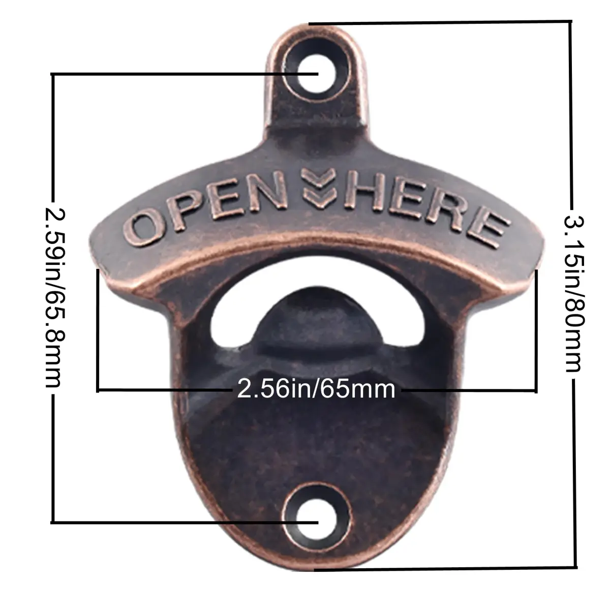 HAIICEN 30 PCS Rustic Beer Bottle Cap Opener Wall Mounted Antique Copper | 8.1 cm (3.15 in) Opener, 30-Pack - view 6