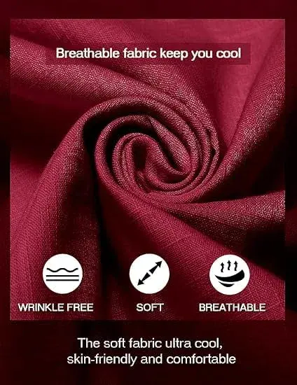 Bellstone Men's Cotton Blend Kurta Shirt 2-Pack (Marino & Maroon) | Regular Fit, Half Button Placket - view 6