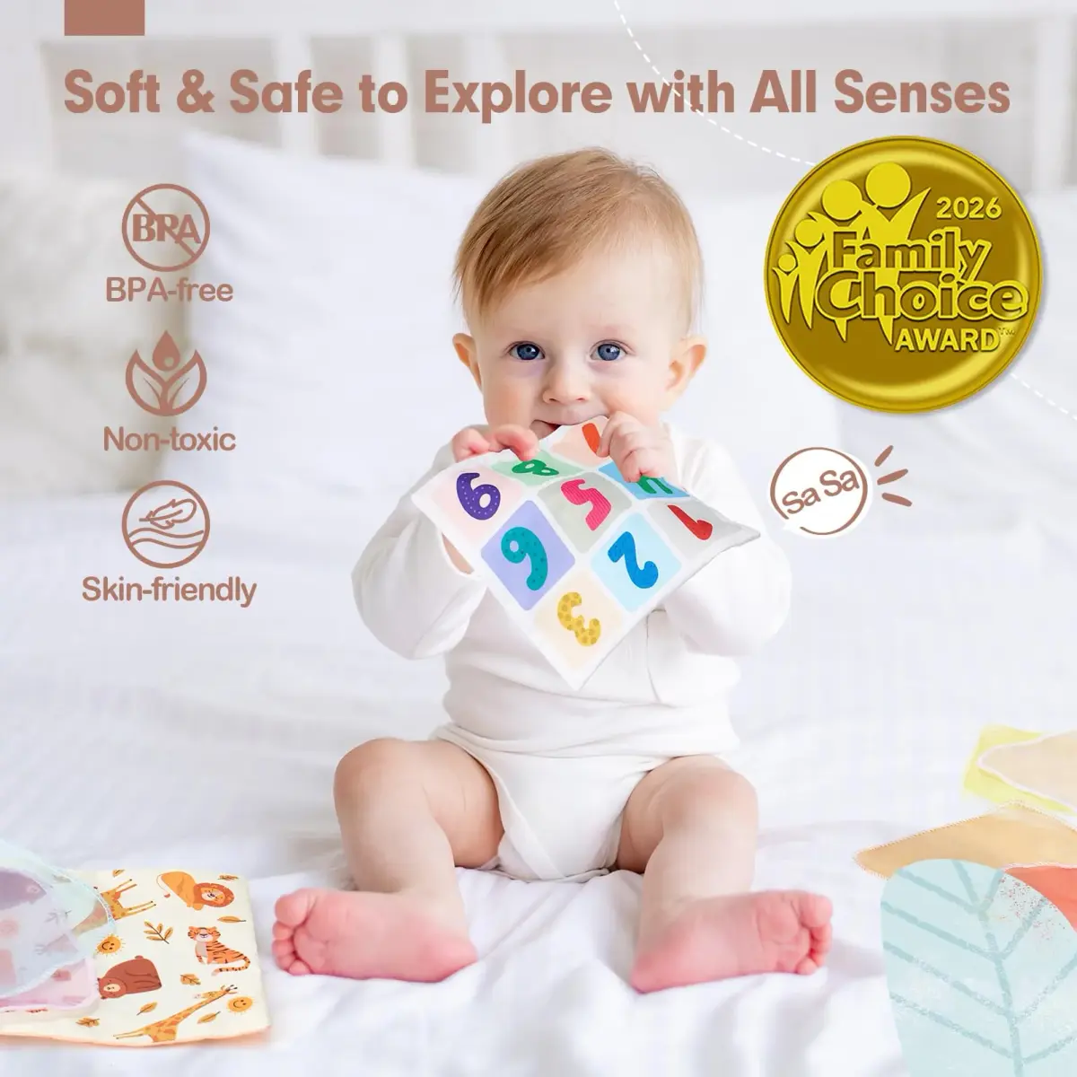 hahaland Montessori Tissue Box Toy | Sensory Pulling Play Scarf Soft Box, Crinkle Paper, Mirror, Tag for Babies Boy Girl Gifts Must Haves 1 Year Old Birthday Gift - view 6