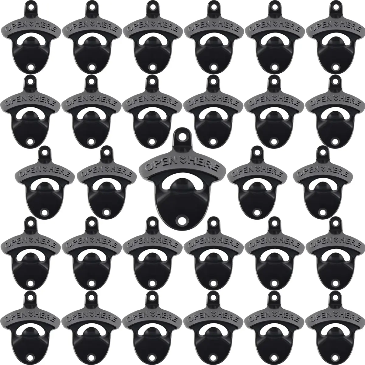 HAIICEN Black Wall Mounted Bottle Opener 30-Pack | Rustproof Zinc Alloy for DIY Crafts - main product image