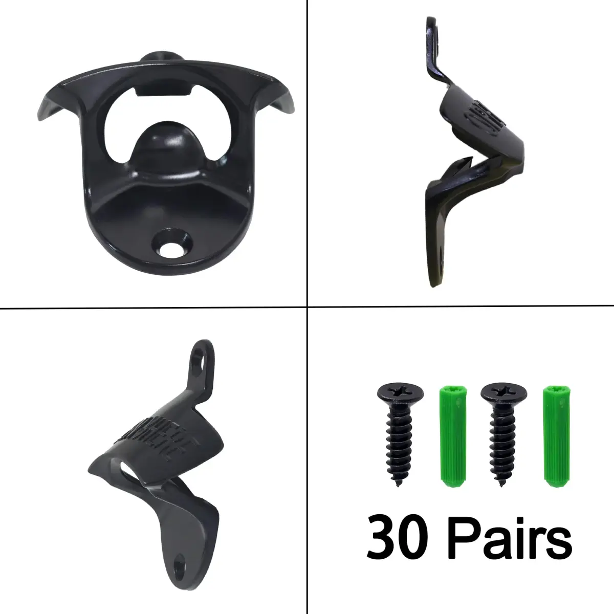 HAIICEN Black Wall Mounted Bottle Opener 30-Pack | Rustproof Zinc Alloy for DIY Crafts - view 5