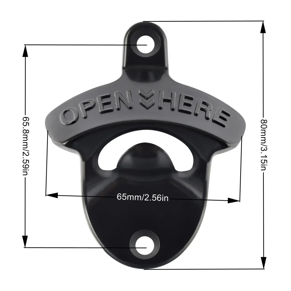 HAIICEN Black Wall Mounted Bottle Opener 30-Pack | Rustproof Zinc Alloy for DIY Crafts - view 6
