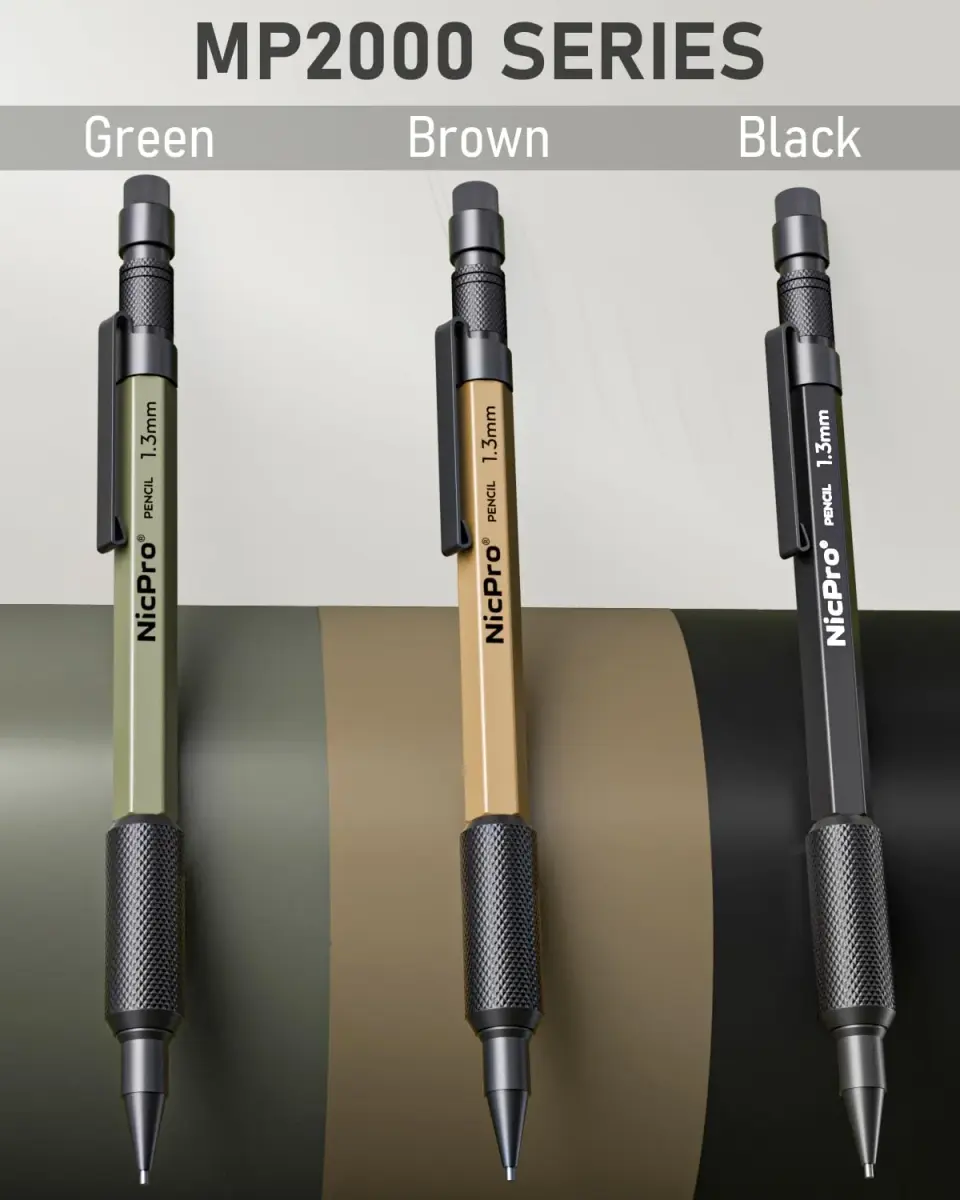 Nicpro 1.3mm Mechanical Pencil Set with 48 Lead Refills & 3 Erasers | Heavy Duty Outdoor Marking & Drafting - view 5