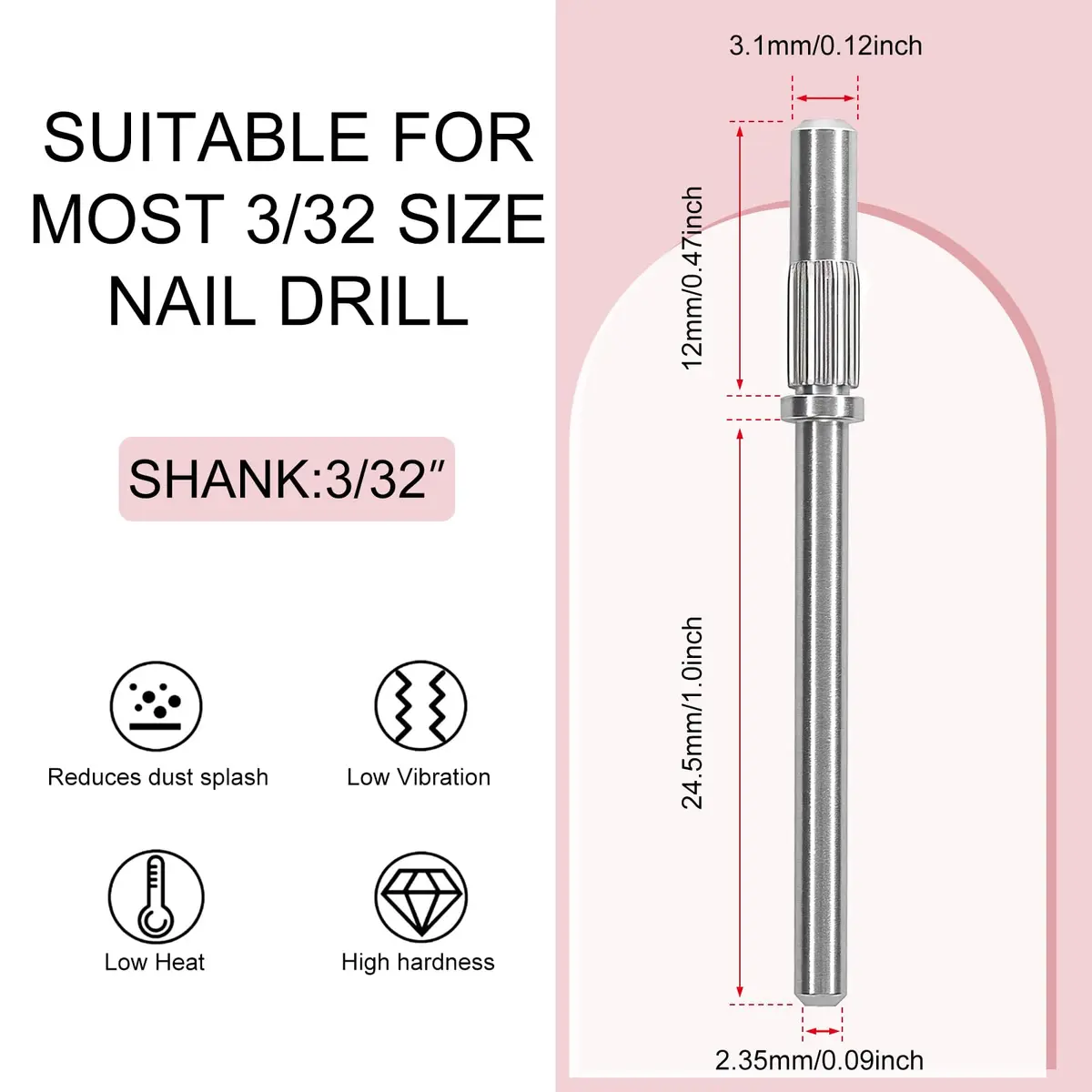 C12rtive 100PCS #180 Fine Grit Sanding Bands with Mandrel Bits | Smooth Shaping for Acrylic & Gel Nails - view 2