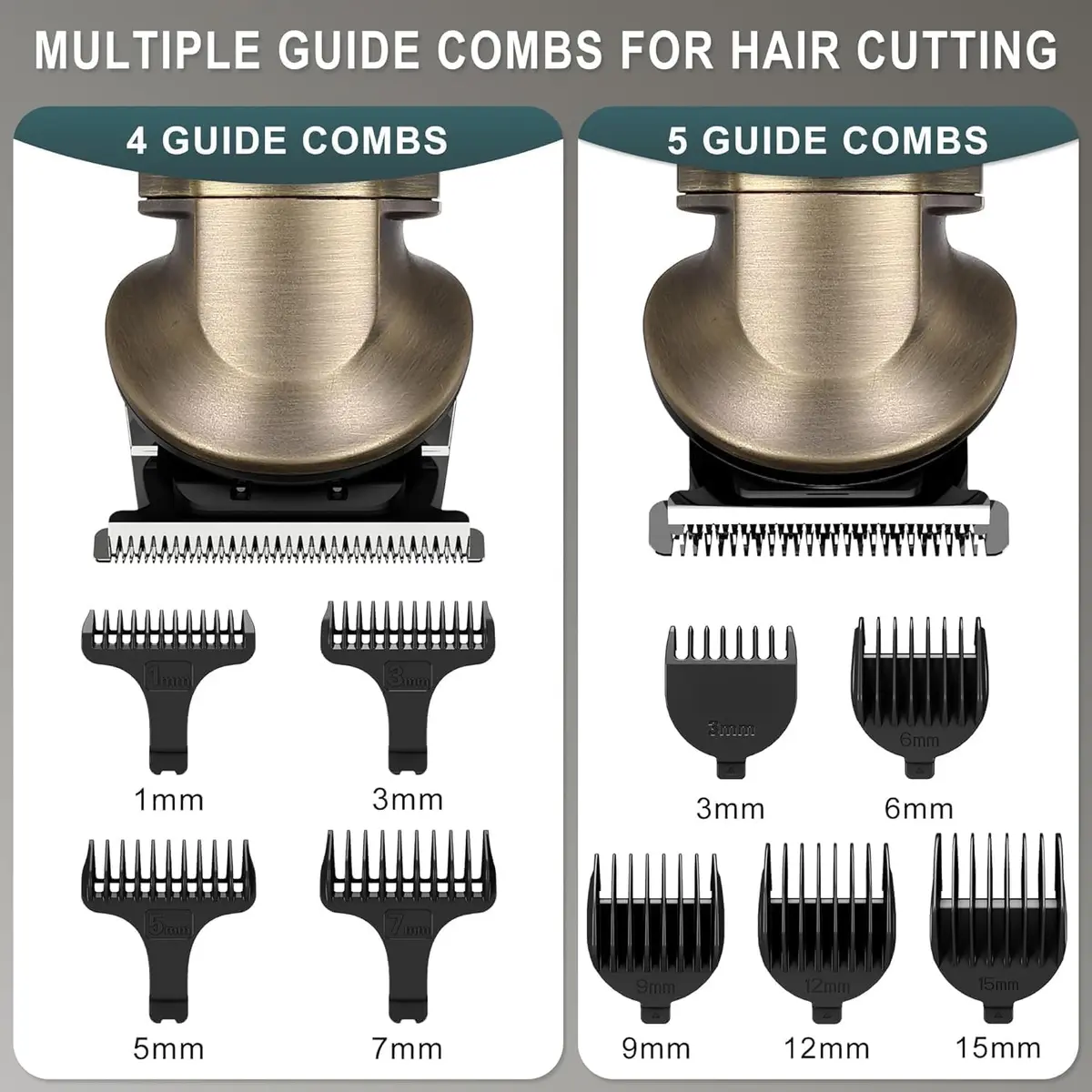 Hatteker Beard Trimmer Kit Professional Hair Clipper Zero Gapped T-Blade 0.3mm | 8-in-1 Cordless Grooming Kit for Men - view 3