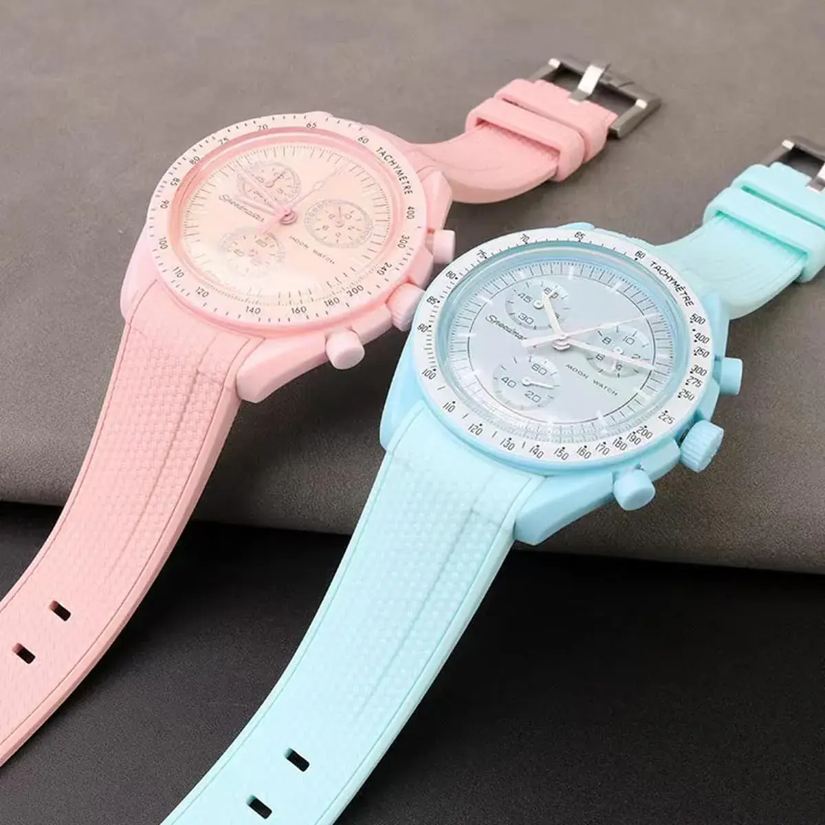 HEYOZURY Light Blue 20mm Silicone Watch Band for Omega x Swatch MoonSwatch | Classic Style - view 4
