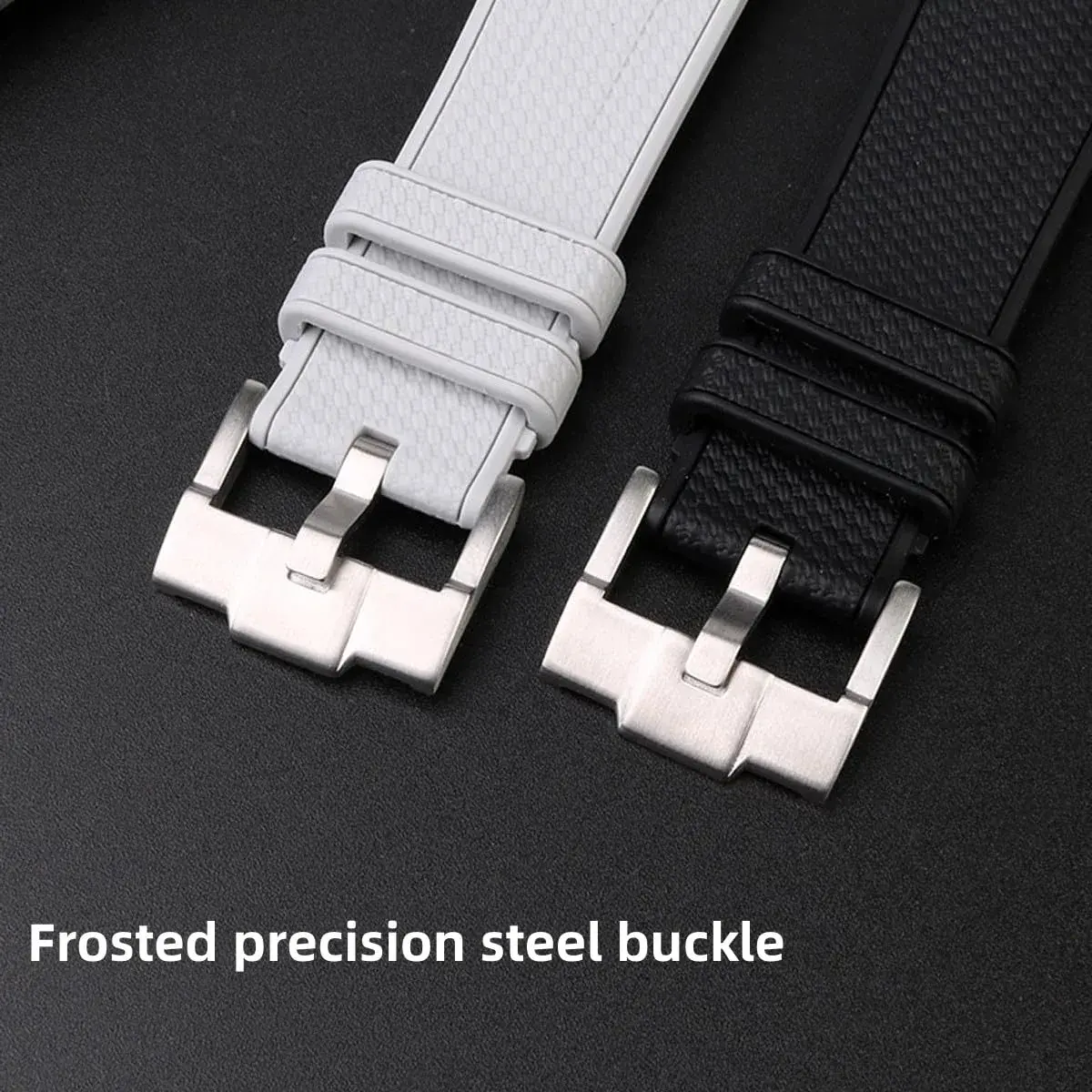 HEYOZURY Black Silicone Watch Band with Black Buckle for Omega x Swatch MoonSwatch 20mm - view 3