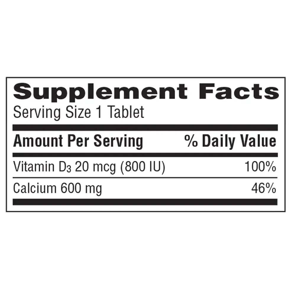 Caltrate 600 Plus D3 Calcium and Vitamin D Supplement Tablets, Bone Health Supplements for Adults - 120 Count (Pack of 2) | Gluten-Free - view 7