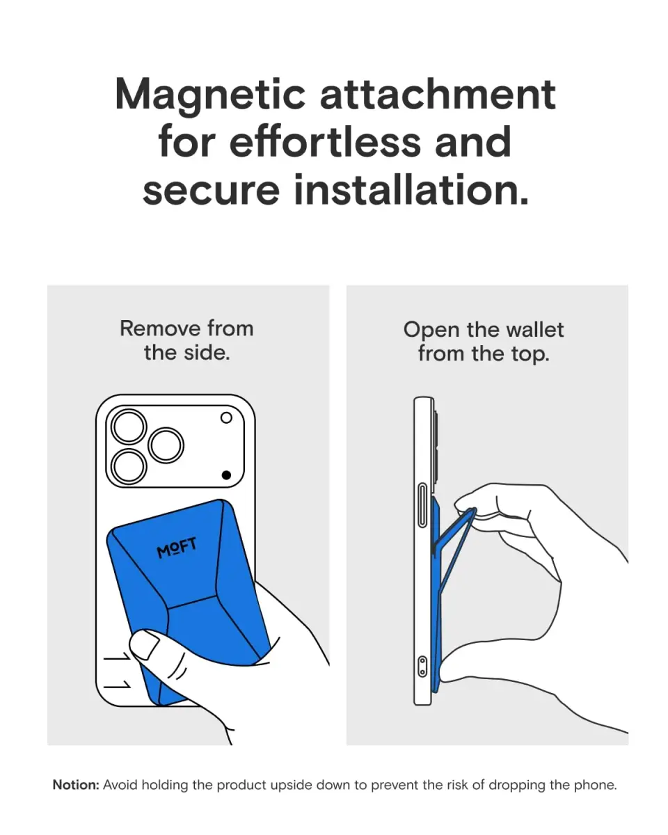 MOFT Magnetic Wallet Stand for iPhone 12-17 Series | Sapphire | 6.6cm (2.6in) x 9.7cm (3.8in) x 0.55cm (0.2in) - view 9