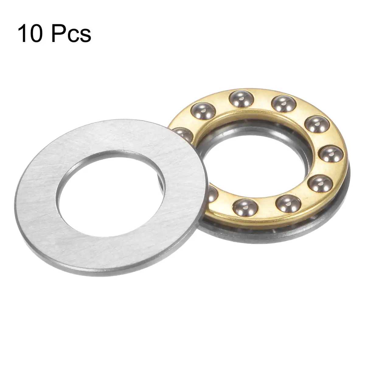 uxcell Thrust Ball Bearing 12mm x 21mm x 5mm Brass | Low-Speed Axial Load Support - view 3