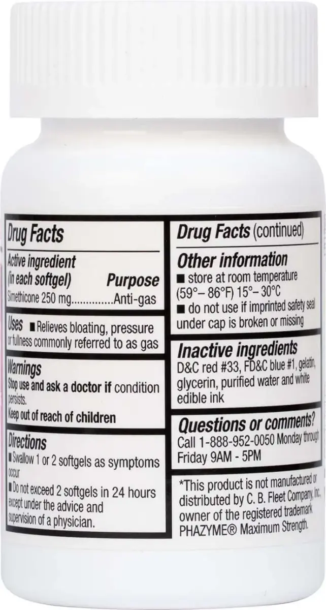 HealthA2Z Gas Relief Simethicone 250mg Softgels 50 Count | Fast Bloating & Pressure Relief - view 2