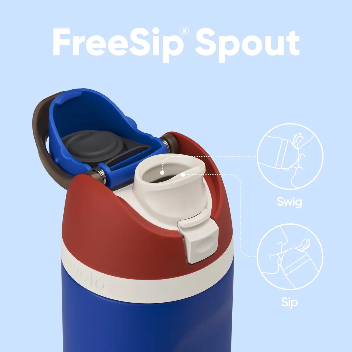 Owala Marvel FreeSip Stainless Steel Water Bottle 24 oz Captain America | Double-Wall Insulated, Leak-Proof, Easy-Clean - view 2