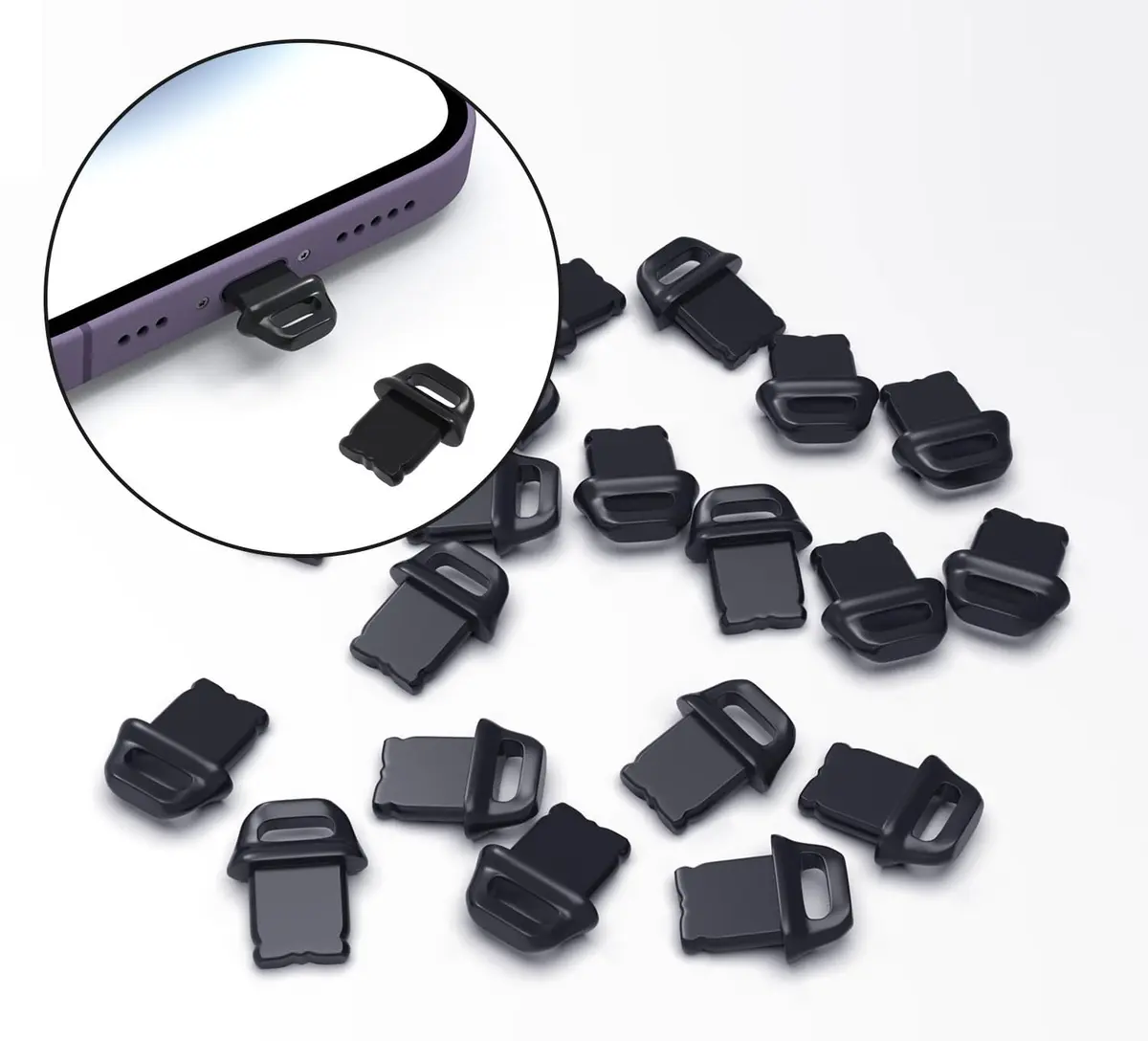 iKammo 20 Pcs Lightning Port Dust Plugs with 2 Cleaning Brushes | Protects iPhone Charging Ports - view 4