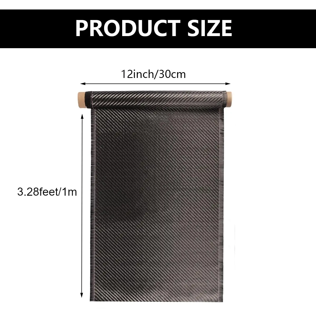 Caliwill Carbon Fiber Fabric Roll 3.28ft x 12” | High Strength, Low Density, Rust-Resistant (70-120 chars) - view 5