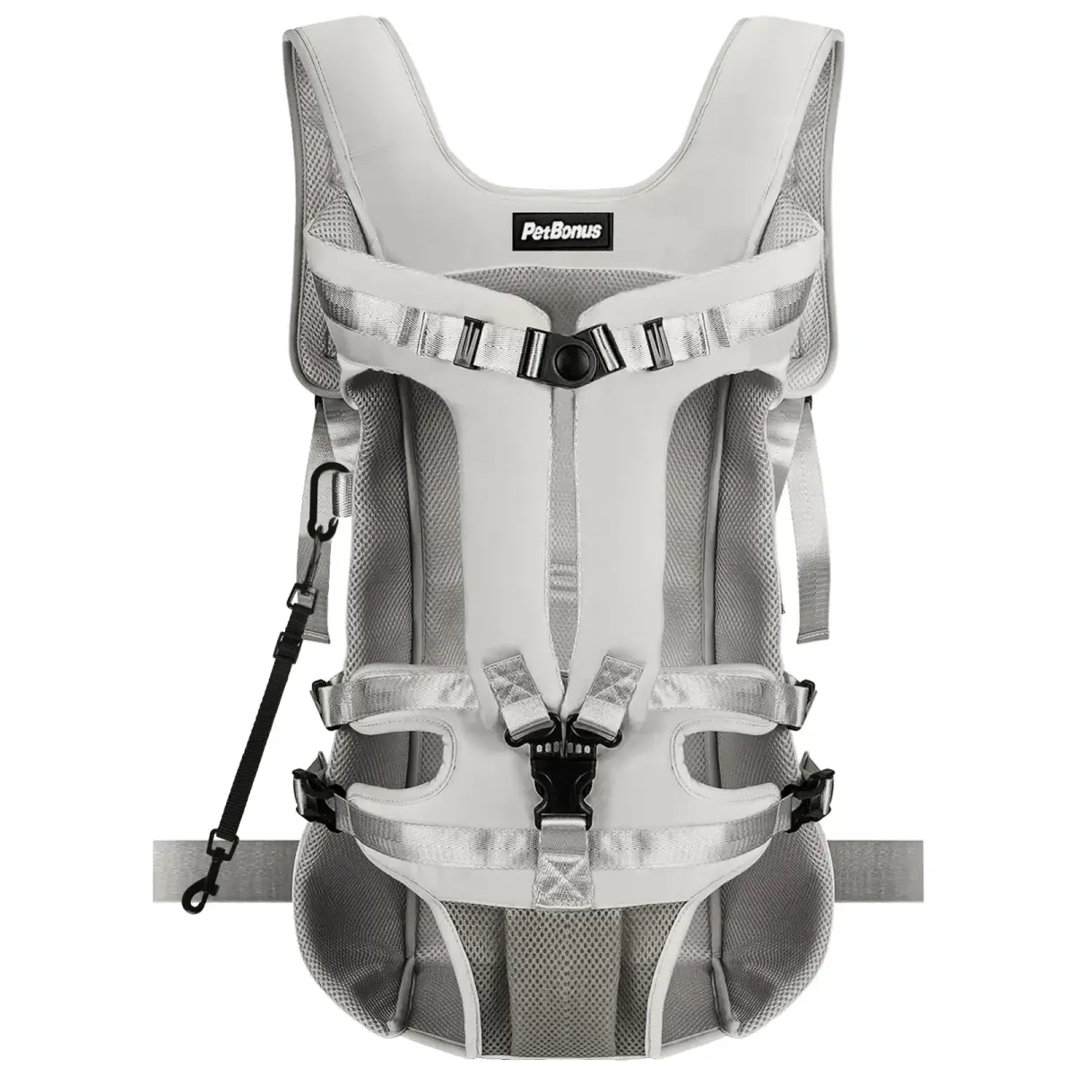 PetBonus Grey Large Dog Carrier Backpack | Hands-Free Hiking Cycling Travel - main product image