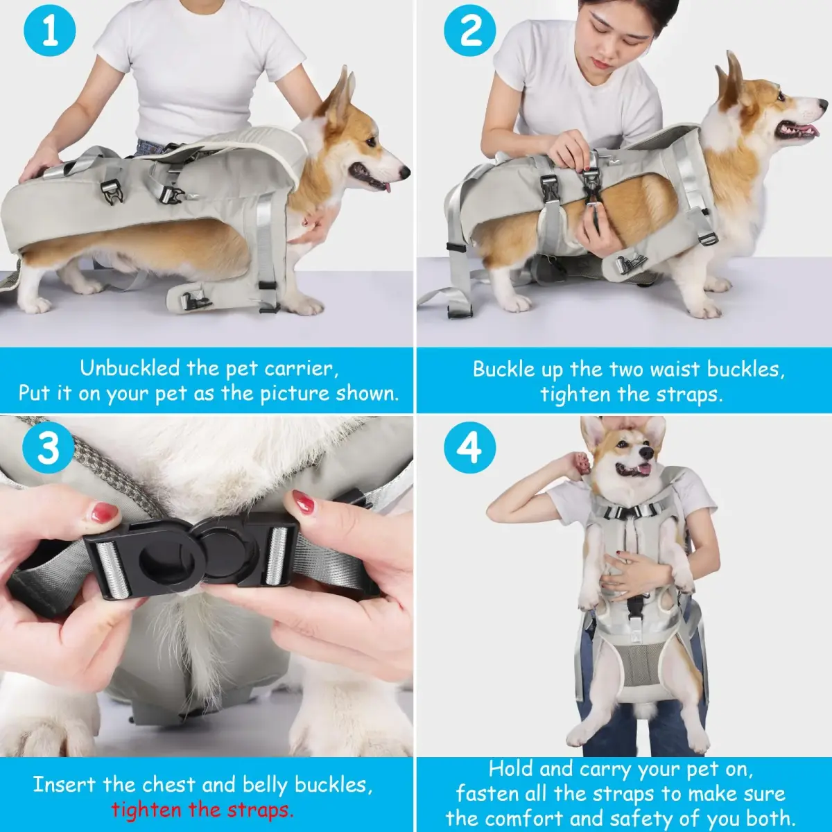 PetBonus Grey X-Large Dog Carrier Backpack for Hands-Free Hiking and Cycling - view 4
